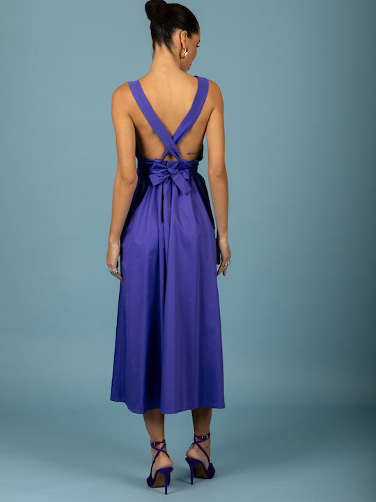 Summer Midi Dress for Wedding Christening Purple