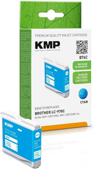KMP Πακέτο Συμβατών Μελανιών Εκτυπωτή InkJet Brother LC-970C Κυανό 1τμχ