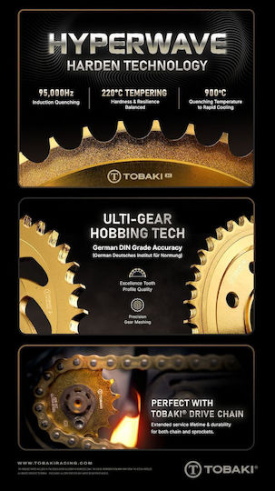 Front Sprocket 14T 428 Ultra Hardened Steel Racing Yamaha Crypton X-135 T110 R115 Gold Tobaki