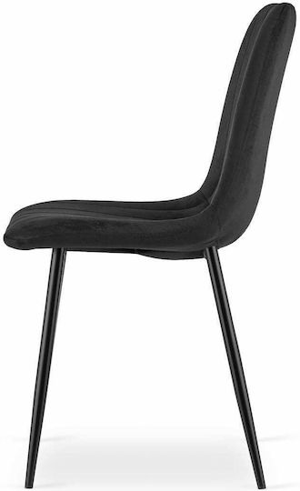 Chairs Dining Room Lava 43x51x90cm 3pcs Black Velvet