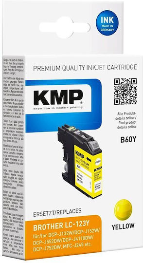 KMP Compatible Inkjet Printer Ink Brother LC-123Y 825 Pages Yellow 1pcs