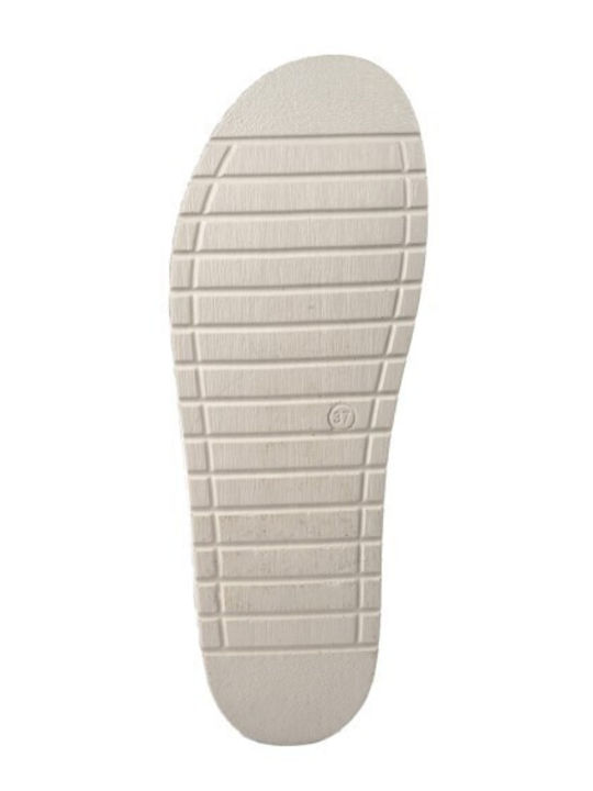Women's Leather Platform Wedge Sandals White