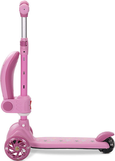 Lorelli Kids Scooter Foldable Speedster 3-Wheel with Seat for 12 Months Pink