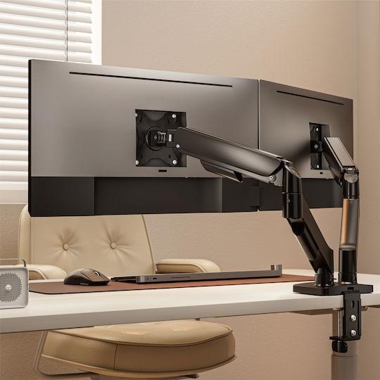 Powertech Stand Desk Mounted for 2 Monitors up to 32" with Arm (PT-1425)