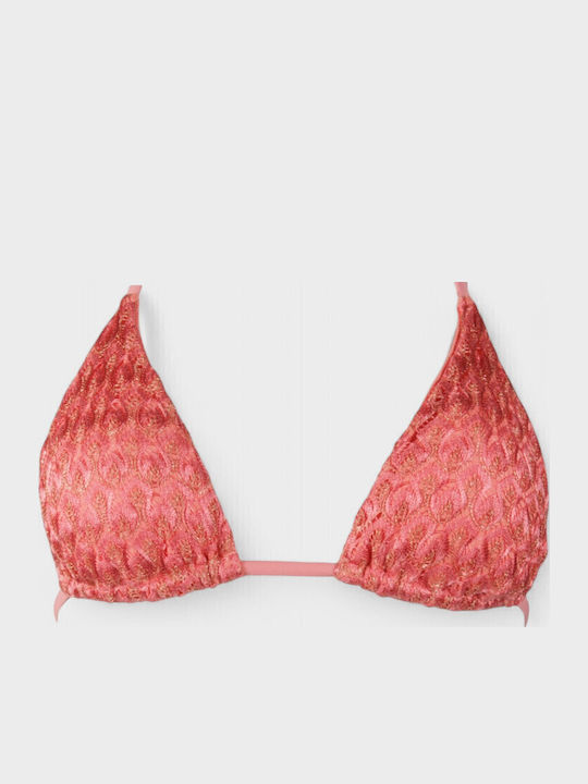 Bikini Set Triangle Top & Slip Bottom with Laces with Adjustable Straps Coral