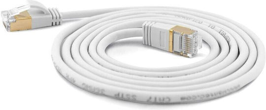 Wantec S/FTP Cat.7 (10Gbps) Καλώδιο Δικτύου Ethernet 1m Λευκό