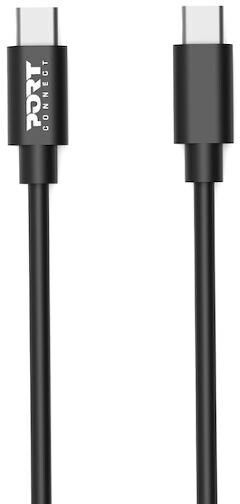 Port Designs USB 2.0 Cable USB-C male - USB-C 60W PD Λευκό 1m Bulk