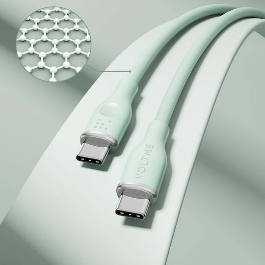 Voltme USB 2.0 Cable USB-C male - USB-C 60W PD Πράσινο 1m C2024