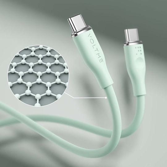 Voltme USB 2.0 Cable USB-C male - USB-C 100W PD Πράσινο 1.8m C2039