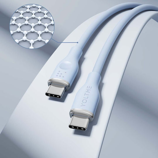 Voltme USB 2.0 Cable USB-C male - USB-C 60W PD Πράσινο 1m C2023