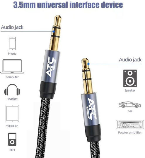 ATC 3.5mm Jack Cable Male to Female Black 1.5m with Gold Plated Terminals PRD-000024722