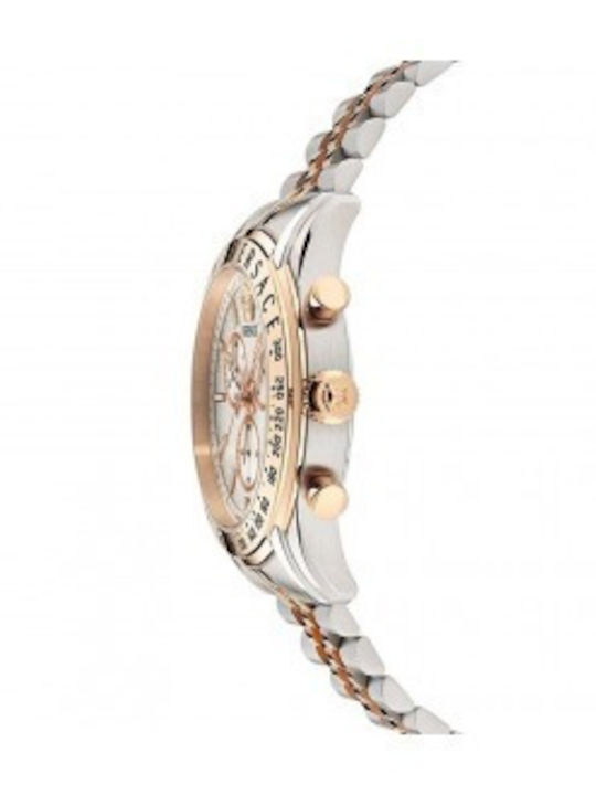 Versace Chrono Master Ρολόι Μπαταρίας με Μεταλλικό Μπρασελέ
