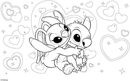 Lilo Stitch Drawing Pad 23x33cm 40 Sheets Stickers Stencil 564983