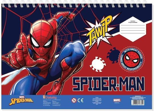 Spiderman Zeichenblock 23x33cm 40 Blatt Aufkleber Schablonen 508554