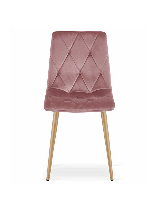 Libra Kitchen Velvet Chair Pink 60x40x50cm