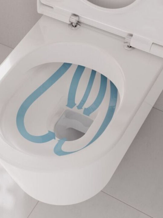 Hansgrohe Wandhängende Toilette Randlos mit Deckel Duroplast Sanftes Schließen Weiße