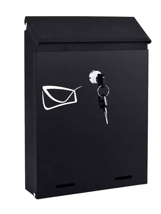 Outdoor Mailbox Inox in Black Color 26x6x19cm
