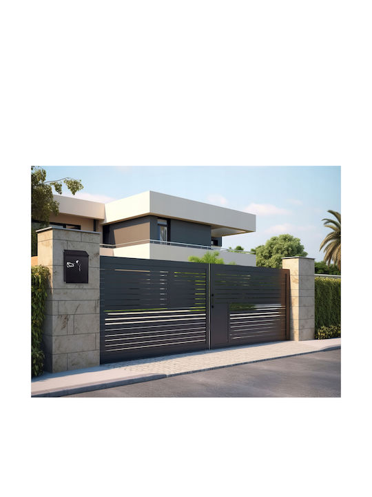 Outdoor Mailbox Inox in Black Color 26x6x19cm