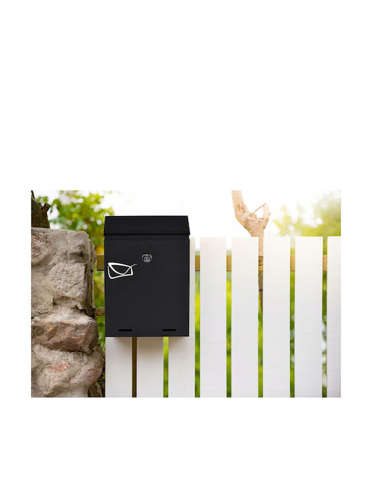 Outdoor Mailbox Inox in Black Color 26x6x19cm
