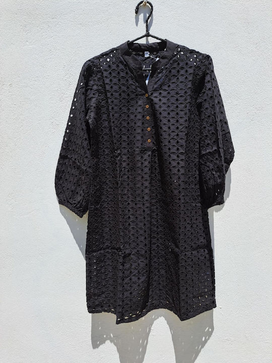 Ble Resort Collection Women's Mini Caftan Beachwear Black