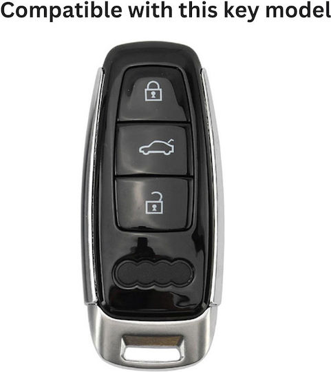 Husă de protecție premium pentru cheie Audi compatibilă A6 C8 A7 A8 Q8 Q7 S-line RS Allroad 2017-2021 Alb Auriu Luvlu