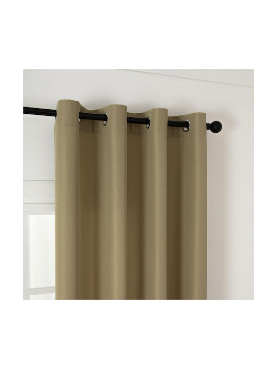 Beauty Home Κουρτίνα με Τρουκς Λαδί 150x260εκ.