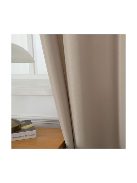 Beauty Home Κουρτίνα με Τρουκς Μπεζ 140x270εκ.