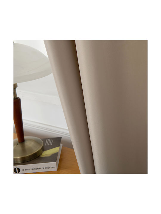 Beauty Home Κουρτίνα με Τρουκς Μπεζ 140x270εκ.