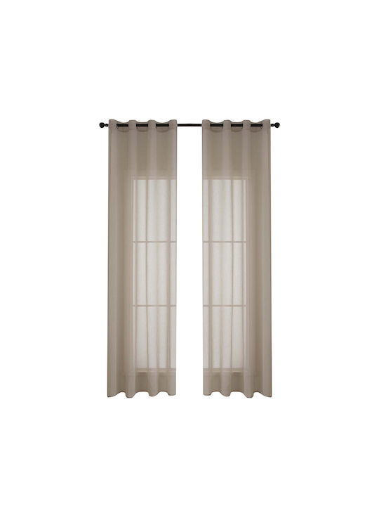 Beauty Home Перде с Копчета Sharp Art 8448 Бежова 140x270см