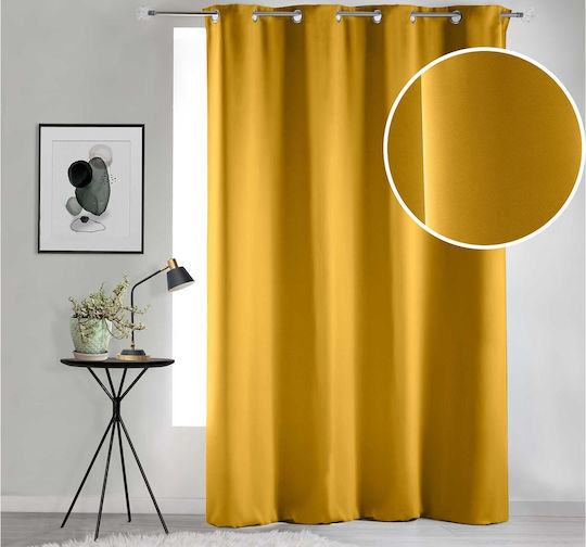 Blackout Curtain with Grommets L-c Occult Yellow 135x280cm