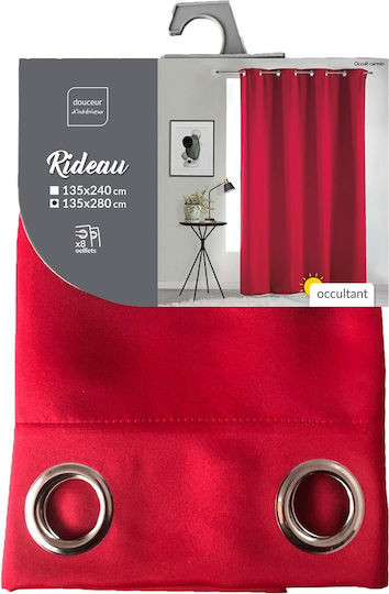 Douceur d'Intérieur Curtain Blackout Window with Grommet Red 135x280cm