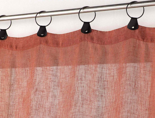 Douceur d'Intérieur Perdea Cu Capse Tisse Linka Portocaliu Terracotta 140x240 cm