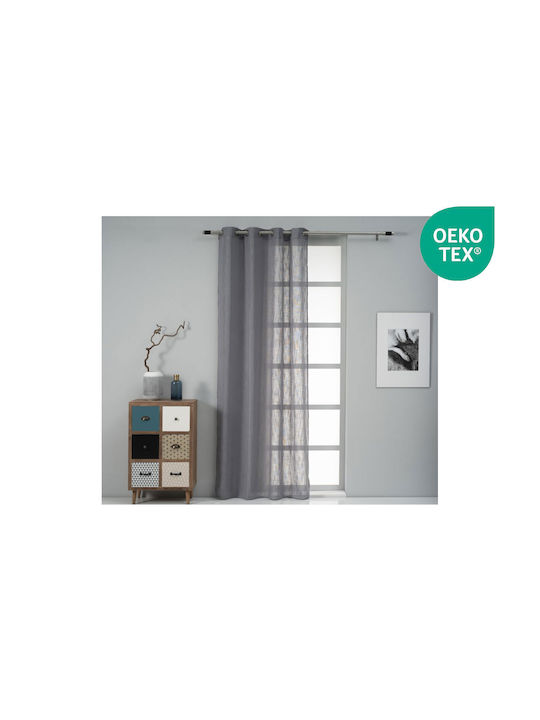 Easy Home Perdea cu Capse Celeste Gri 140x260cm