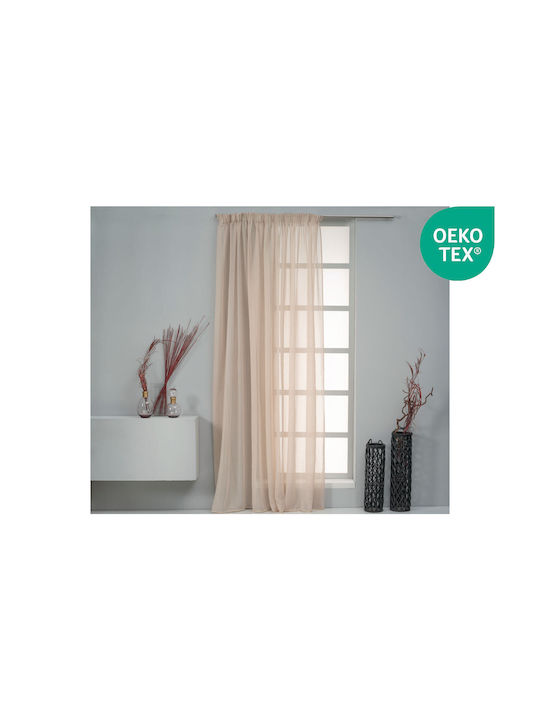 Easy Home Perdea cu Coafură Saggita Bej 300x270cm