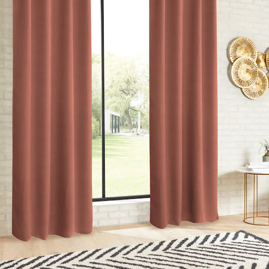 Perdea de Întunecare cu Capse Odelie Portocaliu 120598H 135x240cm