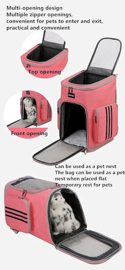 Rucsac Pentru Transport Câine/Pisică Până La 5kg Roz L40xL27xÎ25cm