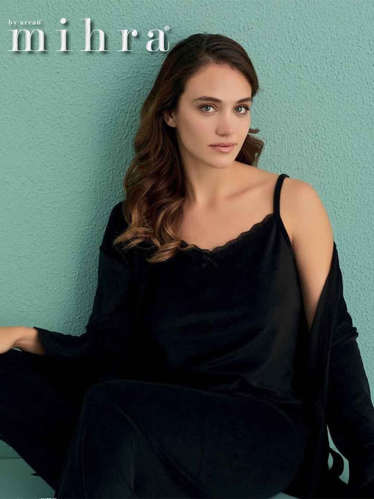 Mihra Winter Women's Pyjama Set Black
