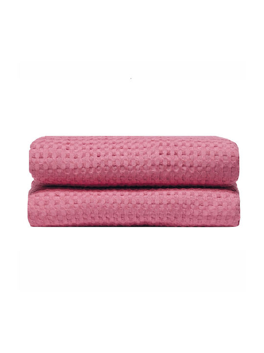 Kentia Loft Illusion Pique Blanket Single 170x250cm Coral