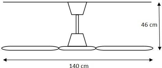 Ανεμιστήρας Οροφής 140cm Λευκός