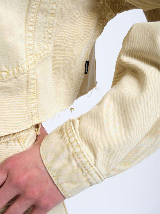 Women's Jean Jacket for Spring or Autumn Buff Yellow
