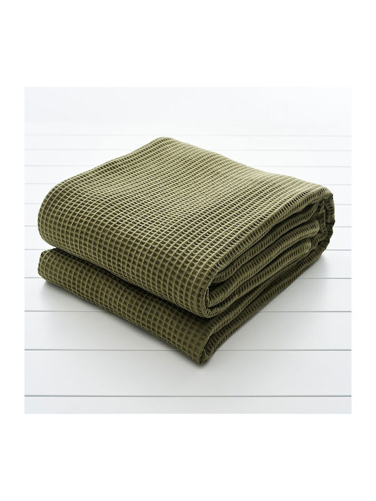 Vesta Home Piqué Decke Einzeln 170x250cm Olive
