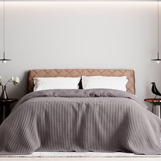 Beauty Home Waffle Κουβέρτα Πικέ Υπέρδιπλη 230x240εκ. Ανθρακίτης