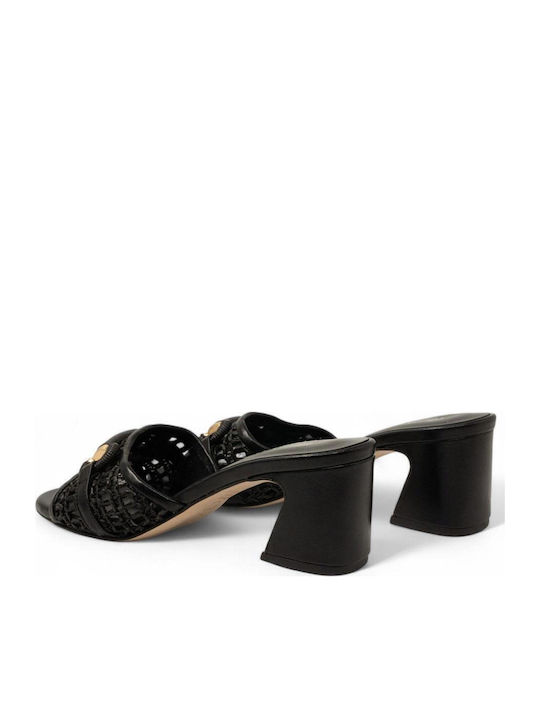 Mules mit Absatz in Schwarz Farbe