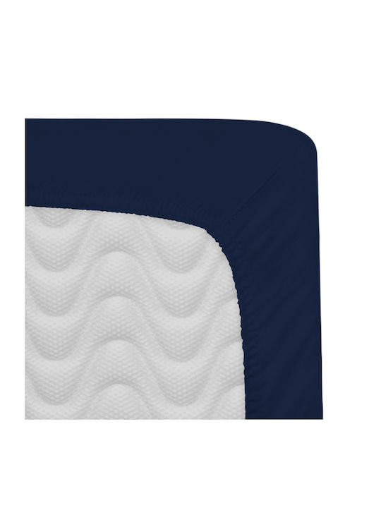 Darymex Σεντόνι Υπέρδιπλο με Λάστιχο 160x200εκ. Dark Navy
