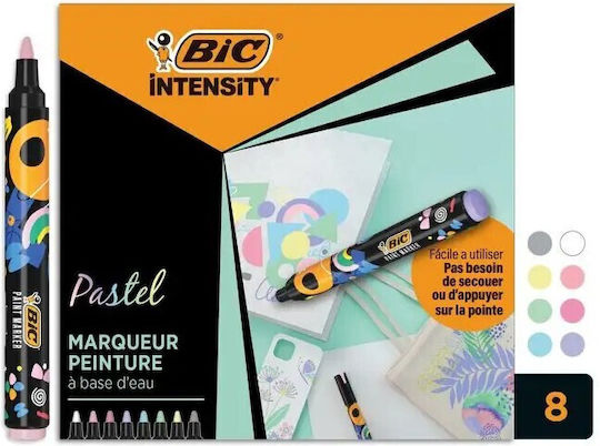 BIC Pastel Set Markers Multicolored Permanent Repair for Wood, Fabric, Porcelain and Glass 8pcs