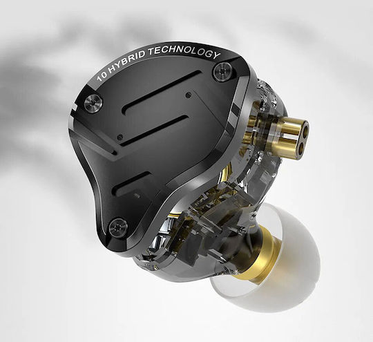 KZ Ακουστικά Ψείρες In Ear ZS10 Pro X Μαύρα