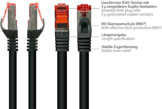 3M S/FTP Cat.6 (Gigabit) Καλώδιο Δικτύου Ethernet 3m Μωβ