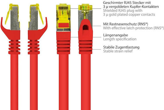 Good Connections S/FTP Кат.7 (10Gbps) Мрежов Кабел Ethernet 1м Червен