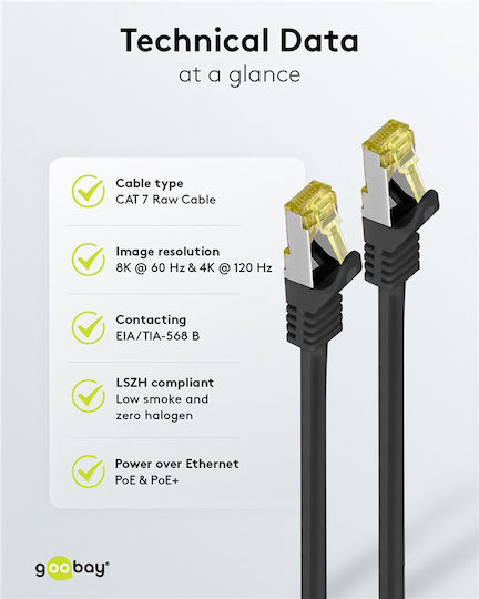 Goobay S/FTP Kat.7 Ethernet Netzwerkkabel 5m Schwarzes