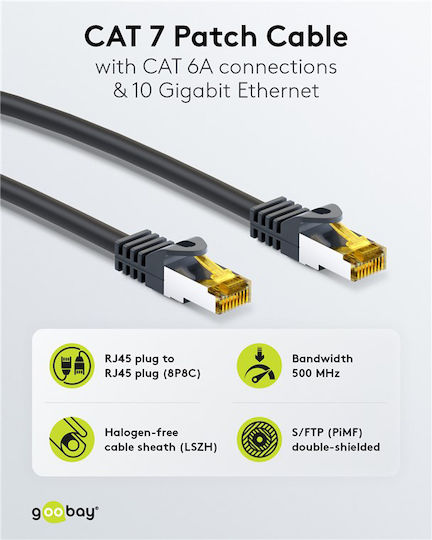 Goobay S/FTP Kat.7 Ethernet Netzwerkkabel 5m Schwarzes